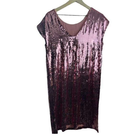 Anthropologie Maeve Kara Sequin Mini Dress Sz Medium NEW $168 Rose Pink - Picture 7 of 9